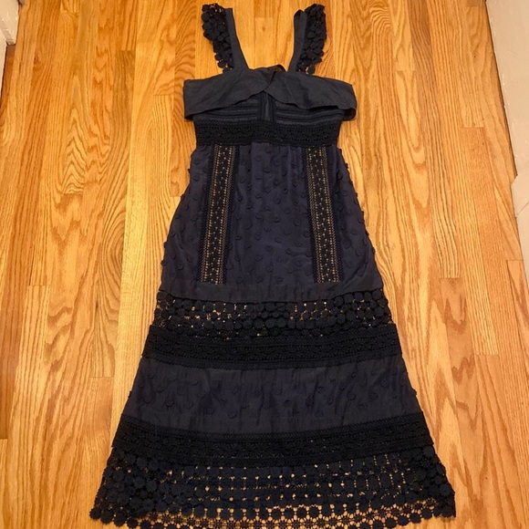 Self-Portrait Dresses & Skirts - self-portrait bluebell lace insert midi dress - size 10